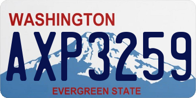WA license plate AXP3259
