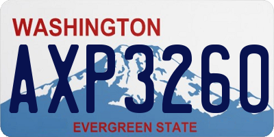 WA license plate AXP3260