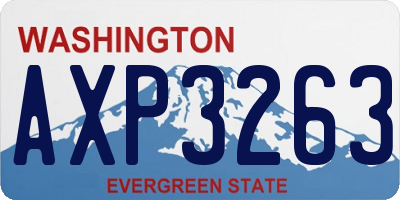 WA license plate AXP3263