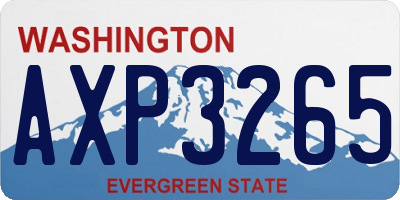 WA license plate AXP3265