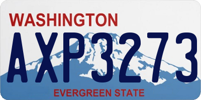 WA license plate AXP3273
