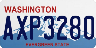 WA license plate AXP3280
