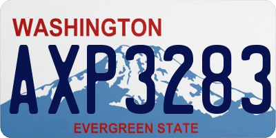 WA license plate AXP3283