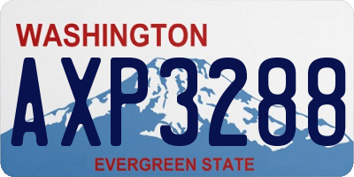 WA license plate AXP3288