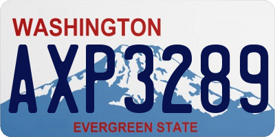 WA license plate AXP3289