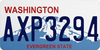 WA license plate AXP3294