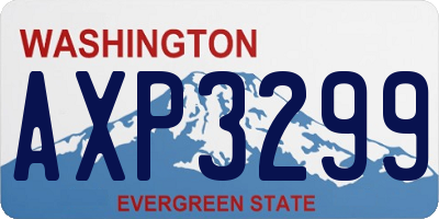WA license plate AXP3299