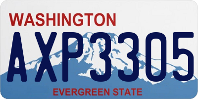 WA license plate AXP3305