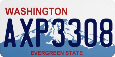 WA license plate AXP3308