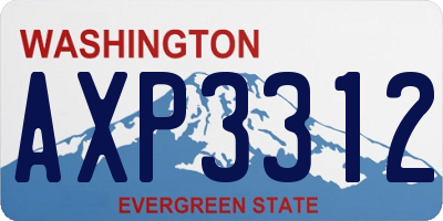 WA license plate AXP3312