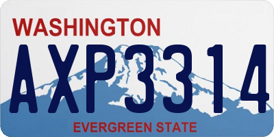 WA license plate AXP3314