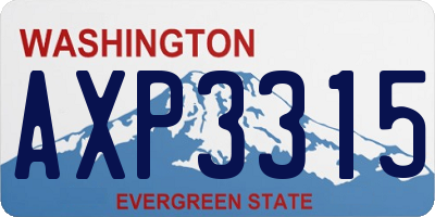 WA license plate AXP3315