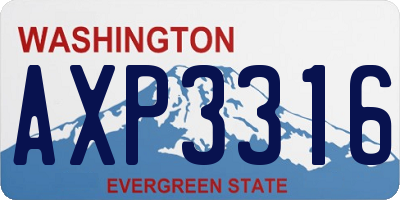 WA license plate AXP3316