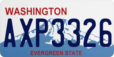 WA license plate AXP3326