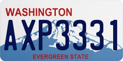 WA license plate AXP3331