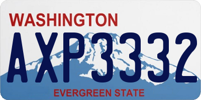 WA license plate AXP3332