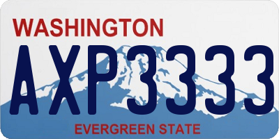 WA license plate AXP3333
