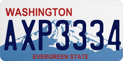 WA license plate AXP3334