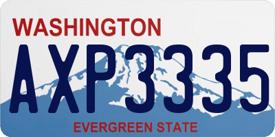 WA license plate AXP3335