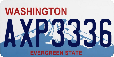WA license plate AXP3336