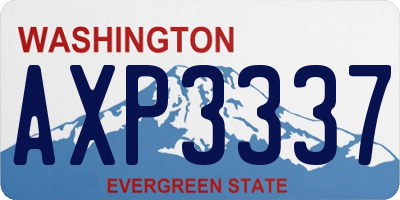 WA license plate AXP3337