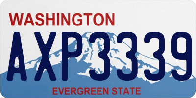 WA license plate AXP3339