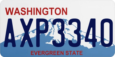 WA license plate AXP3340