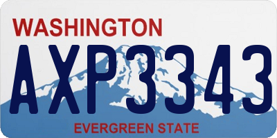 WA license plate AXP3343