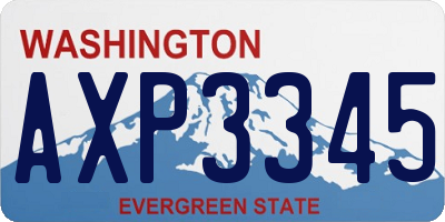 WA license plate AXP3345