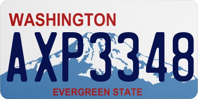 WA license plate AXP3348