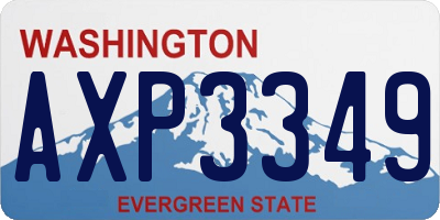 WA license plate AXP3349