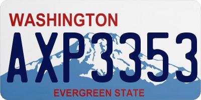 WA license plate AXP3353