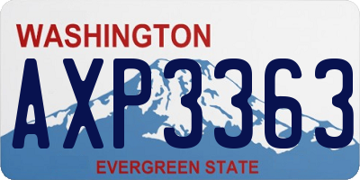 WA license plate AXP3363