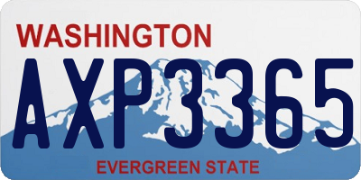 WA license plate AXP3365