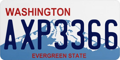 WA license plate AXP3366