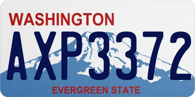WA license plate AXP3372