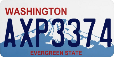 WA license plate AXP3374