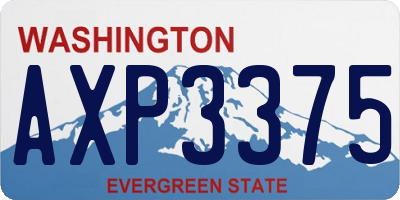 WA license plate AXP3375