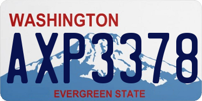WA license plate AXP3378