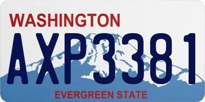 WA license plate AXP3381
