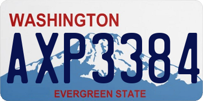 WA license plate AXP3384