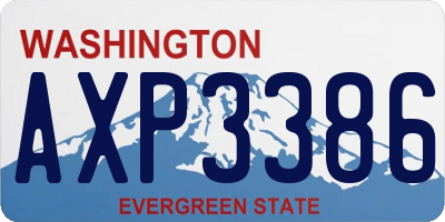 WA license plate AXP3386