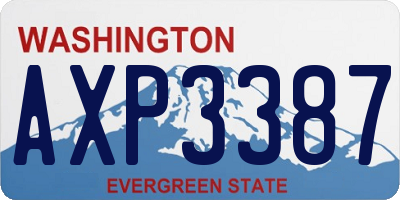 WA license plate AXP3387