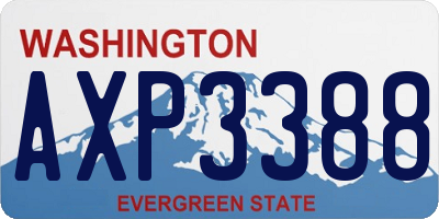 WA license plate AXP3388