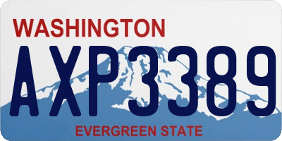 WA license plate AXP3389