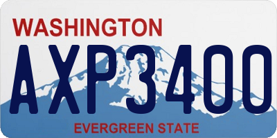 WA license plate AXP3400