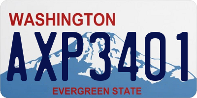 WA license plate AXP3401