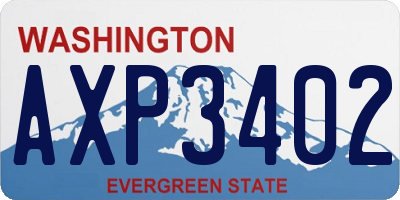 WA license plate AXP3402