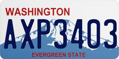 WA license plate AXP3403