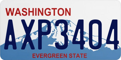 WA license plate AXP3404